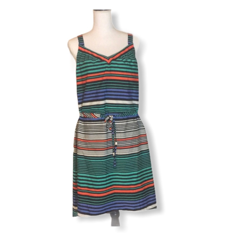 Mossimo Striped sundress pockets & hi-lo skirt